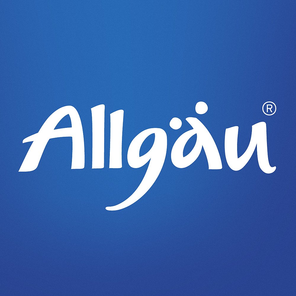 Allgäu Logo in weißer Schrift auf blauem Hintergrund