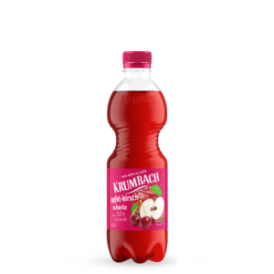 Krumbach Direktsaftschorlen-Flasche im 0,5 Liter PET-Gebinde der Sorte Apfel-Kirsch