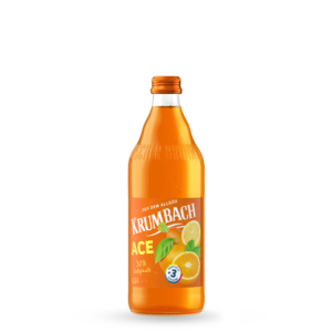 Krumbach Fruchtsaftgetränk-Flasche im 0,5 Liter Glas-Gebinde der Sorte ACE