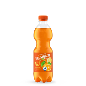 Krumbach Fruchtsaftgetränk-Flasche im 0,5 Liter PET-Gebinde der Sorte ACE