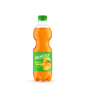 Krumbach Fruchtsaftgetränk-Flasche im 0,5 Liter PET-Gebinde der Sorte Mandarine-Mango