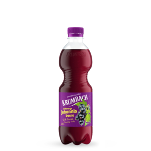 Krumbach Fruchtsaftgetränk-Flasche im 0,5 Liter PET-Gebinde der Sorte Schwarze Johannisbeere