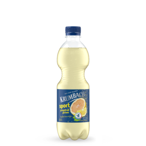 Krumbach kalorienarme Getränke-Flasche im 0,5 Liter PET-Gebinde der Sorte Sport Grapefruit-Zitrone