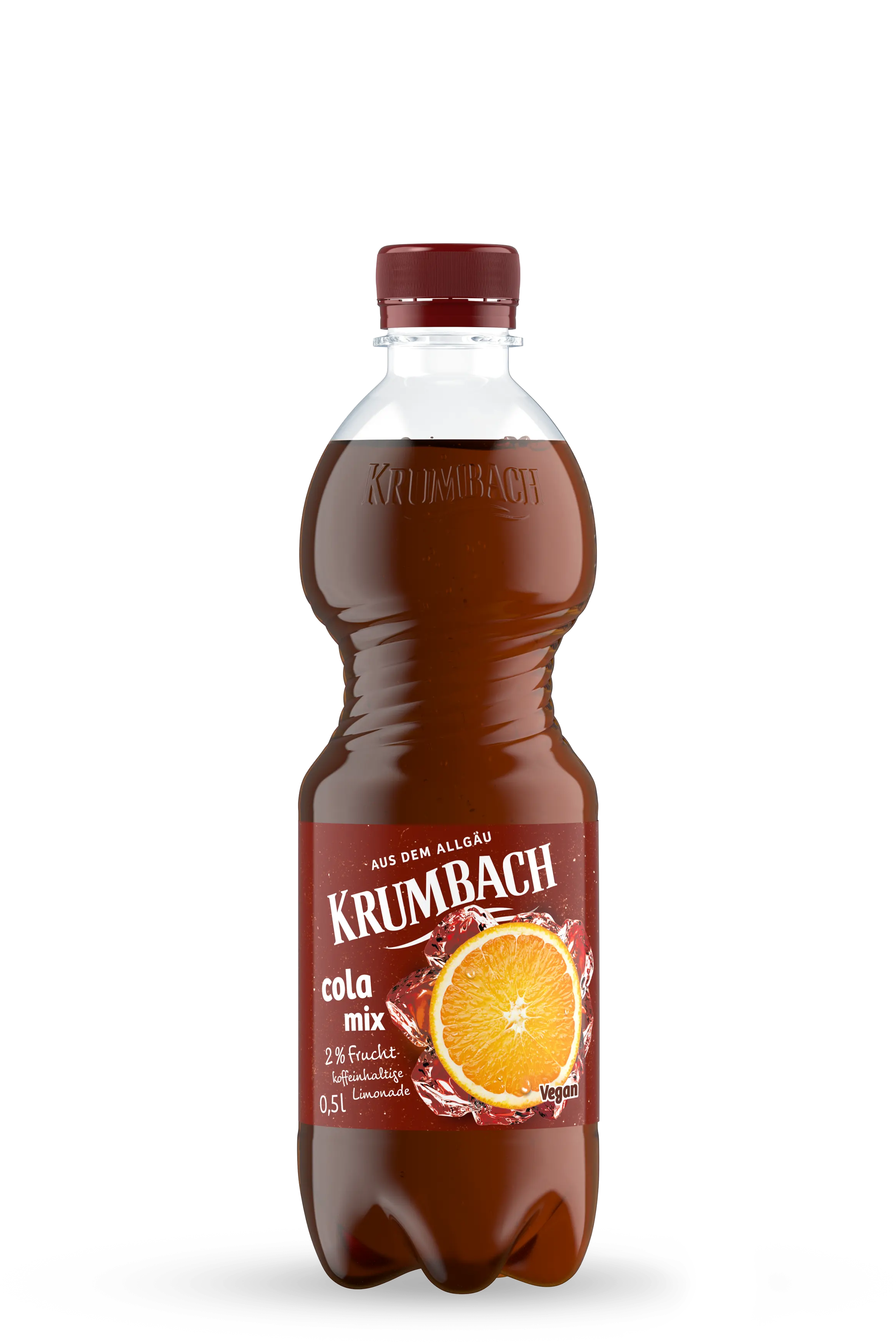 Krumbach Limonaden-Flasche im 0,5 Liter PET-Gebinde der Sorte Cola-Mix