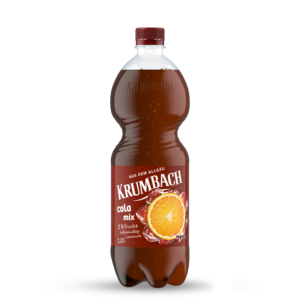 Krumbach Limonaden-Flasche im ein Liter PET-Gebinde der Sorte Cola-Mix