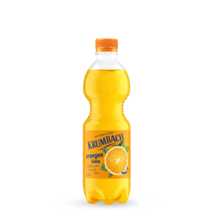 Krumbach Limonaden-Flasche im 0,5 Liter PET-Gebinde der Sorte Orange
