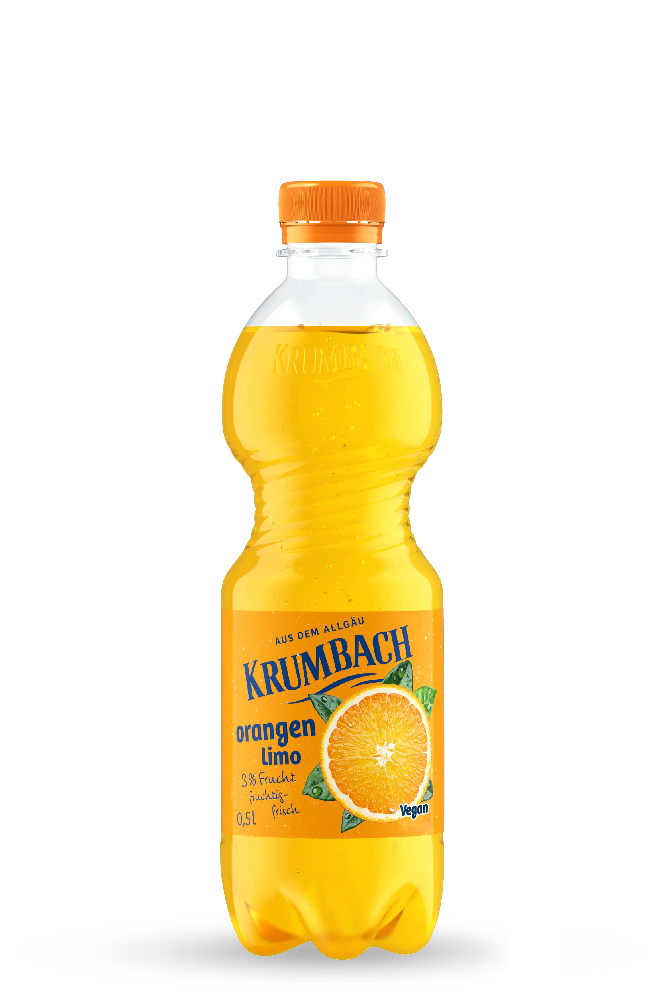 Krumbach Limonaden-Flasche im ein Liter PET-Gebinde der Sorte Orange