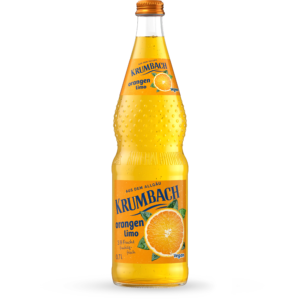 Krumbach Limonaden-Flasche im 0,7 Liter Glas-Gebinde der Sorte Orange