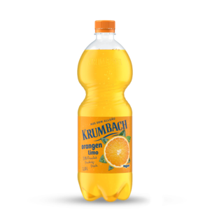 Krumbach Limonaden-Flasche im ein Liter PET-Gebinde der Sorte Orange
