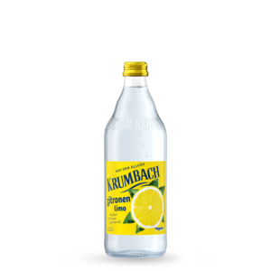 Krumbach Limonaden-Flasche im 0,5 Liter Glas-Gebinde der Sorte Zitrone