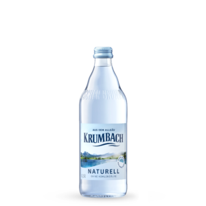 Krumbach Mineralwasser-Flasche im 0,5 Liter Glas-Gebinde und in der Sorte Naturell