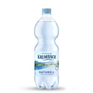 Krumbach Mineralwasser-Flasche im ein Liter PET-Gebinde und in der Sorte Naturell