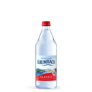 Krumbach Mineralwasser-Flasche im 0,5 Liter Glas-Gebinde und in der Sorte Classic