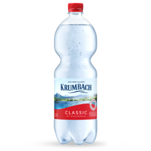 Krumbach Mineralwasser-Flasche im 1,25 Liter PET-Gebinde und in der Sorte Classic