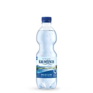 Krumbach Mineralwasser-Flasche im 0,5 Liter PET-Gebinde und in der Sorte Medium