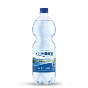 Krumbach Mineralwasser-Flasche im ein Liter PET-Gebinde und in der Sorte Medium