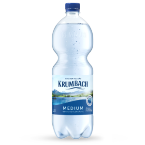 Krumbach Mineralwasser-Flasche im 1,25 Liter PET-Gebinde und in der Sorte Medium